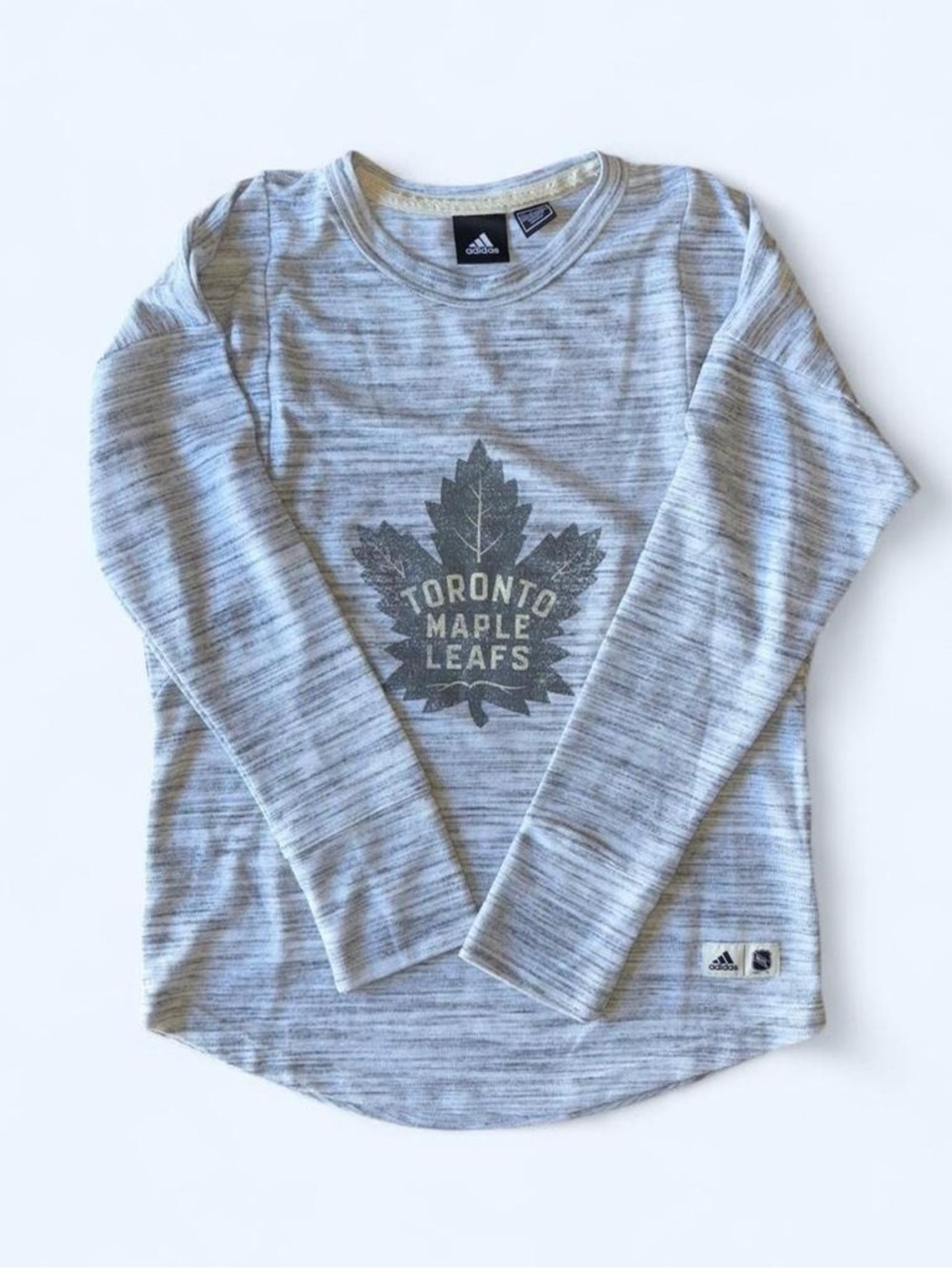 adidas Heather Gray Toronto Maple Leafs Graphic Long Sleeve